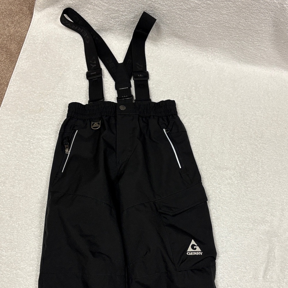 Gerry snow pants ski pants black sm 7/8 outdoor insulated removable straps